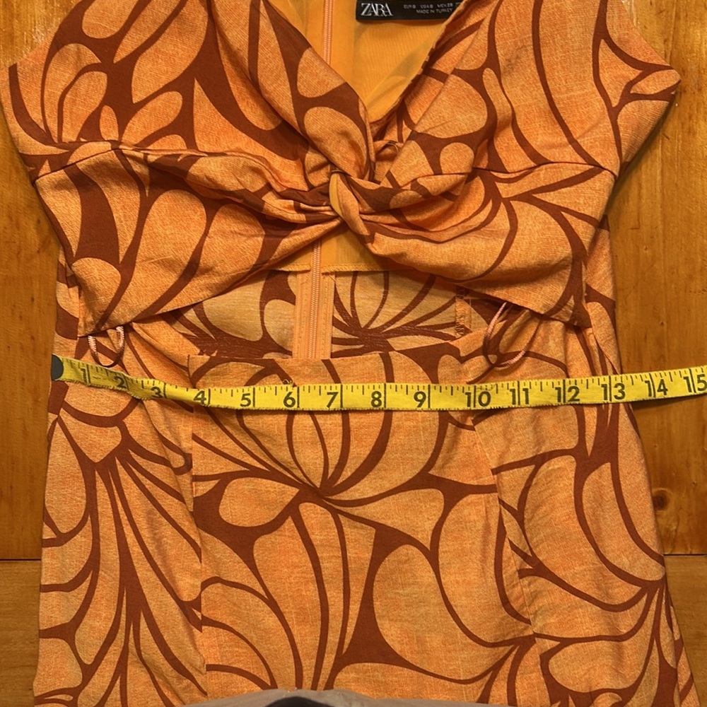 Zara Sleeveless Floral Print Chain Strap Midi Sun Dress - Picture 14 of 16